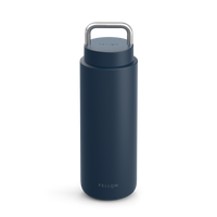 Fellows Carter Carry is a dark blue insulated bottle with a metal handle on top. - media thumbnail