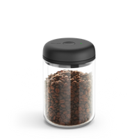 The Fellow Atmos Vacuum Canister includes vacuum-sealed storage and a black lid. - media thumbnail